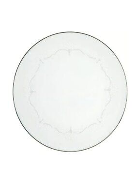 Noritake China Whitebrook 6441 Set of 4 Dinner Plates Gray White Pattern